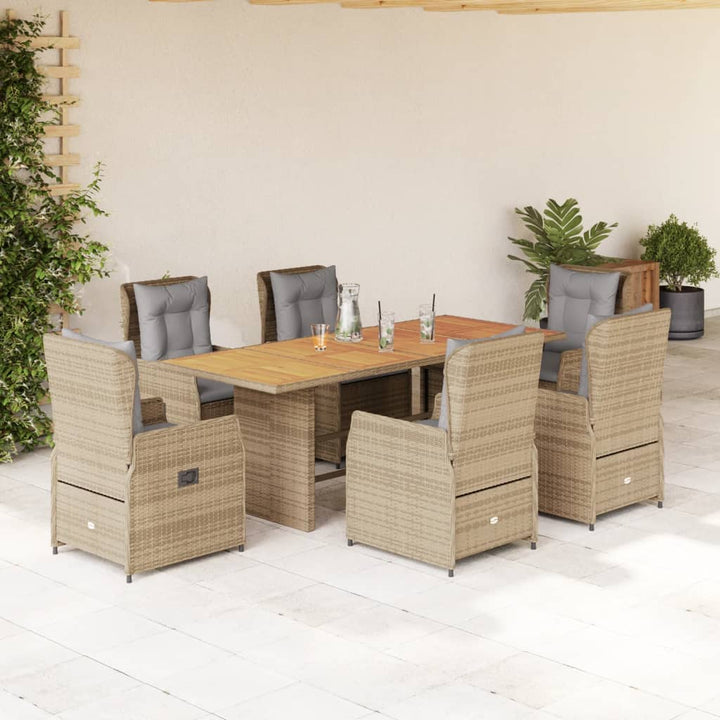 Set Mobilier De Grădină Cu Perne, 7 Piese, , Poliratan
