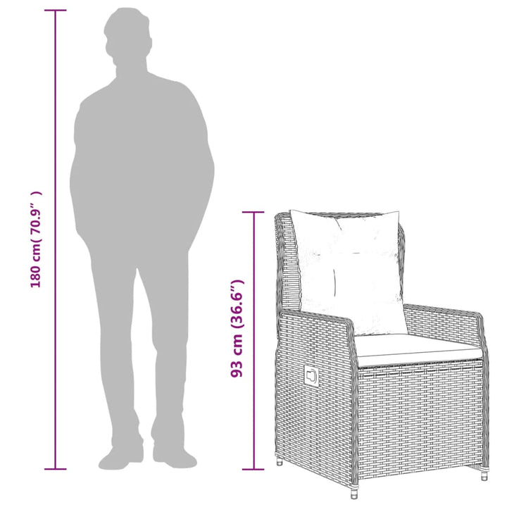 Set Mobilier De Grădină Cu Perne, 3 Piese, , Poliratan
