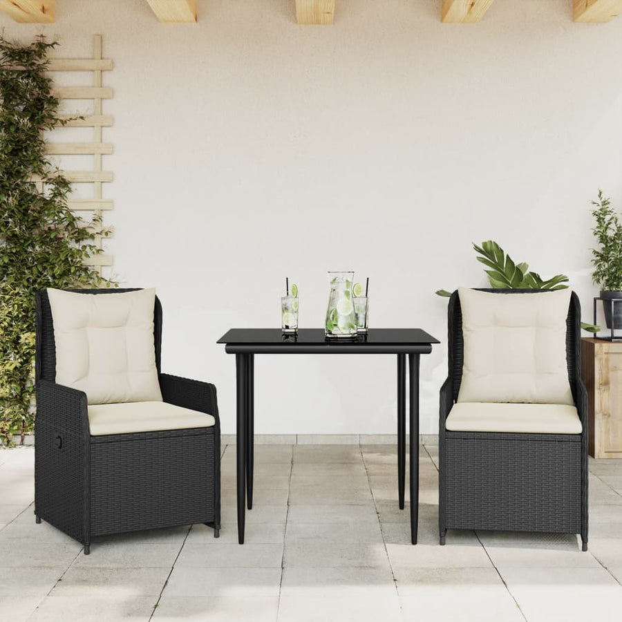 Set Mobilier De Grădină Cu Perne, 3 Piese, , Poliratan