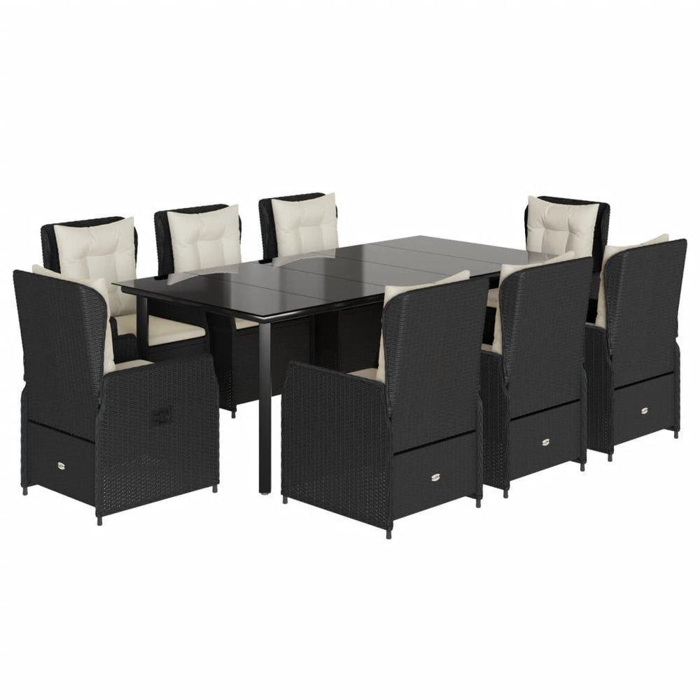 Set Mobilier De Grădină Cu Perne, 9 Piese, , Poliratan