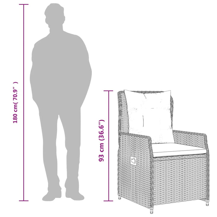 Set Mobilier De Grădină Cu Perne, 9 Piese, , Poliratan