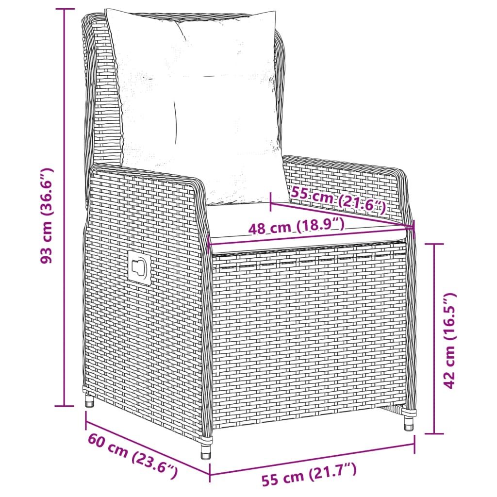 Set Mobilier De Grădină Cu Perne, 9 Piese, , Poliratan