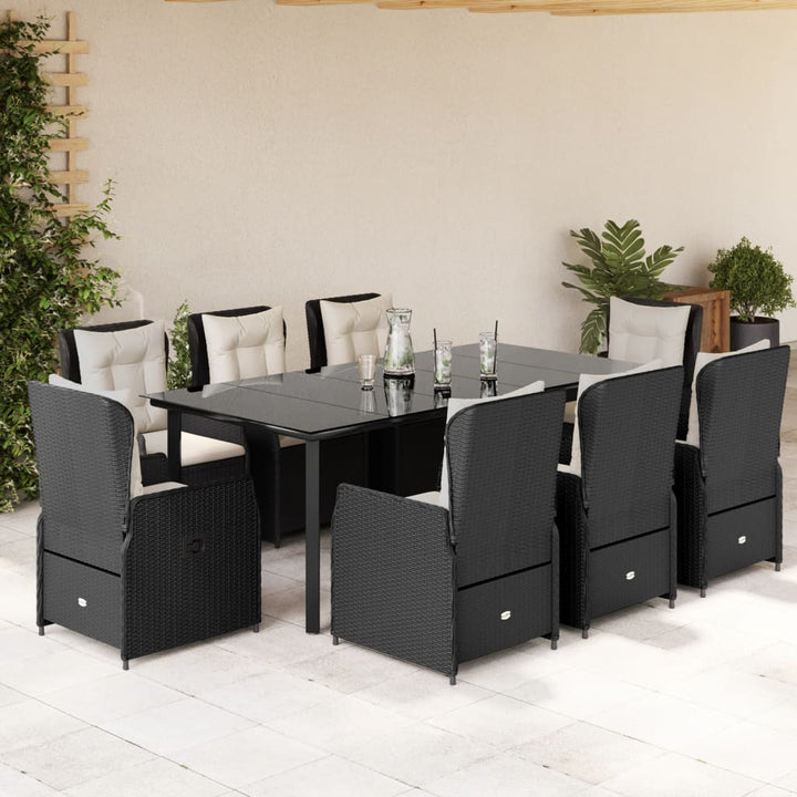 Set Mobilier De Grădină Cu Perne, 9 Piese, , Poliratan