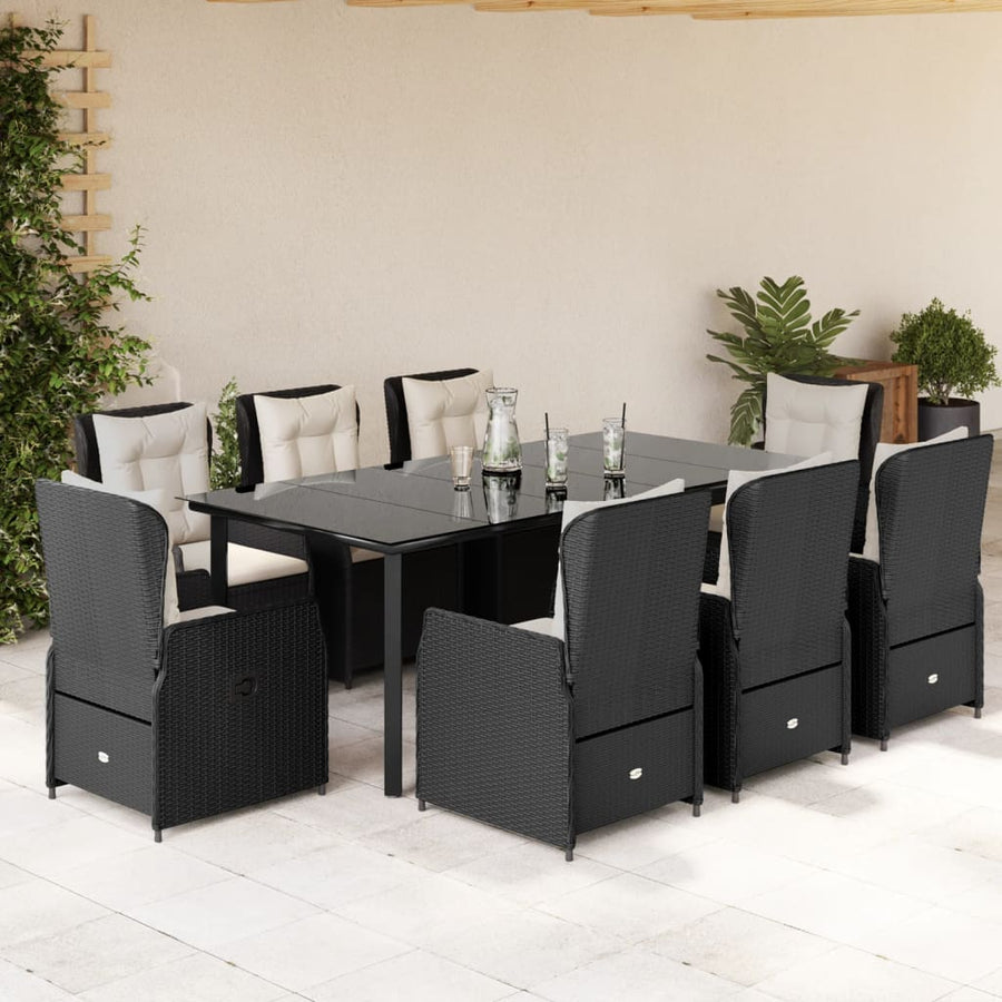 Set Mobilier De Grădină Cu Perne, 9 Piese, , Poliratan