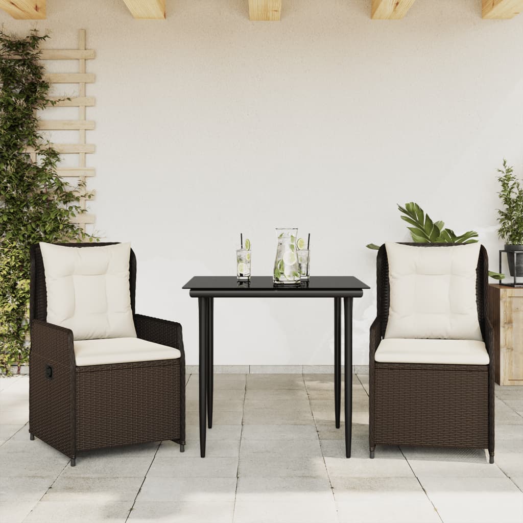 Set Mobilier De Grădină Cu Perne, 3 Piese, , Poliratan