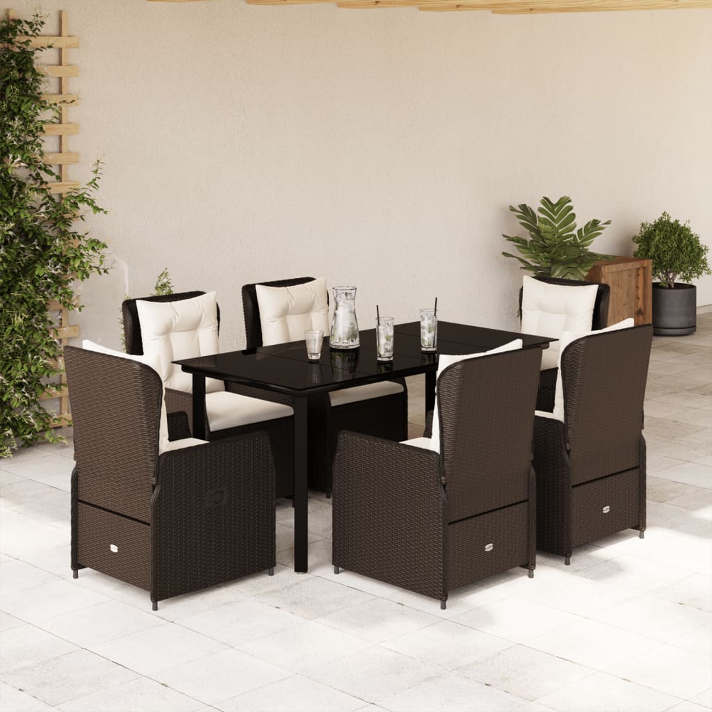 Set Mobilier De Grădină Cu Perne, 9 Piese, , Poliratan