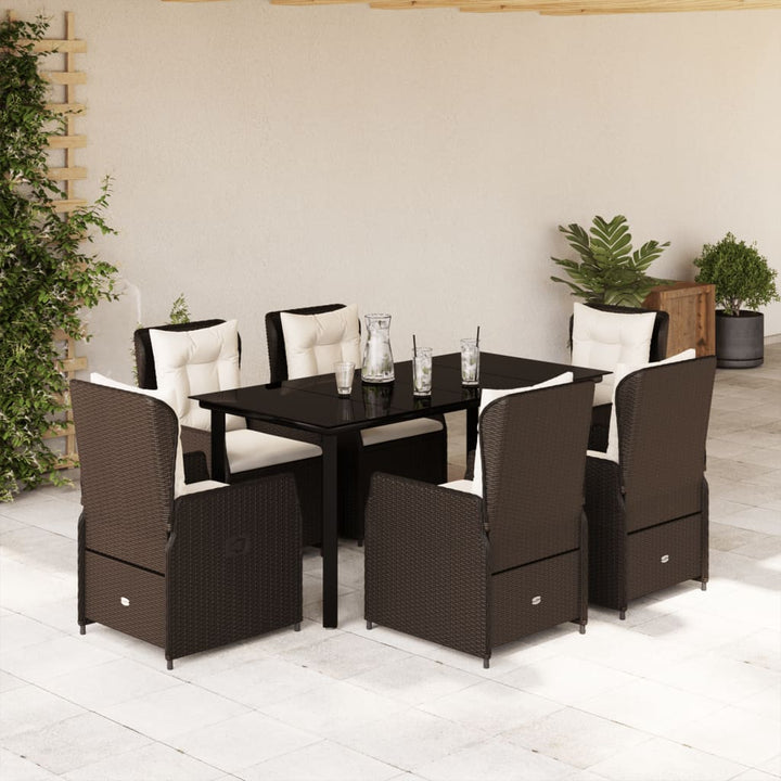 Set Mobilier De Grădină Cu Perne, 9 Piese, , Poliratan