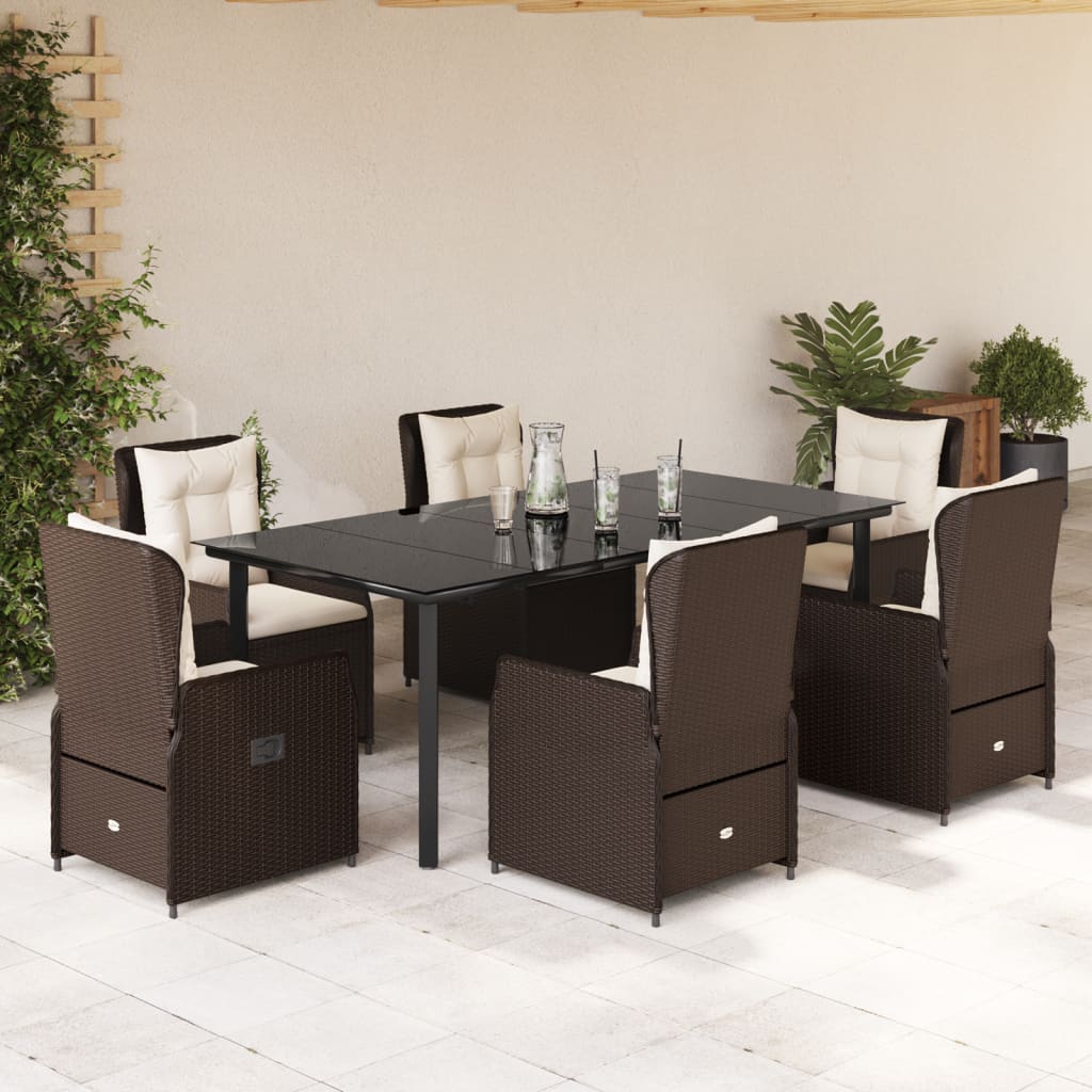 Set Mobilier De Grădină Cu Perne, 9 Piese, , Poliratan