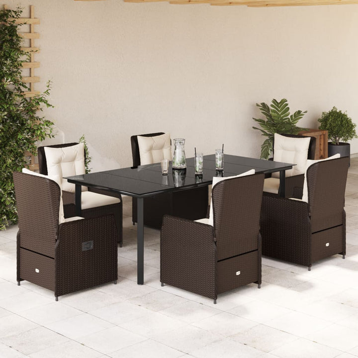 Set Mobilier De Grădină Cu Perne, 9 Piese, , Poliratan