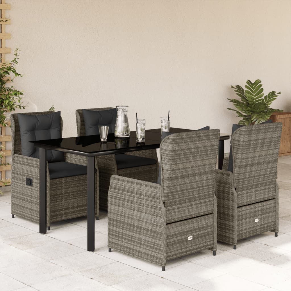 Set Mobilier De Grădină Cu Perne, 9 Piese, , Poliratan
