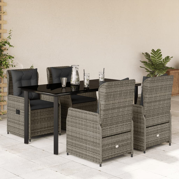 Set Mobilier De Grădină Cu Perne, 9 Piese, , Poliratan