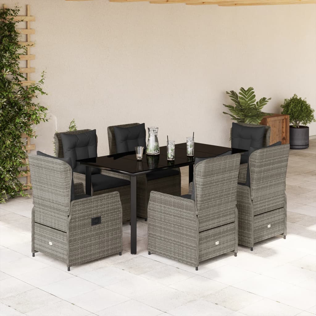 Set Mobilier De Grădină Cu Perne, 9 Piese, , Poliratan