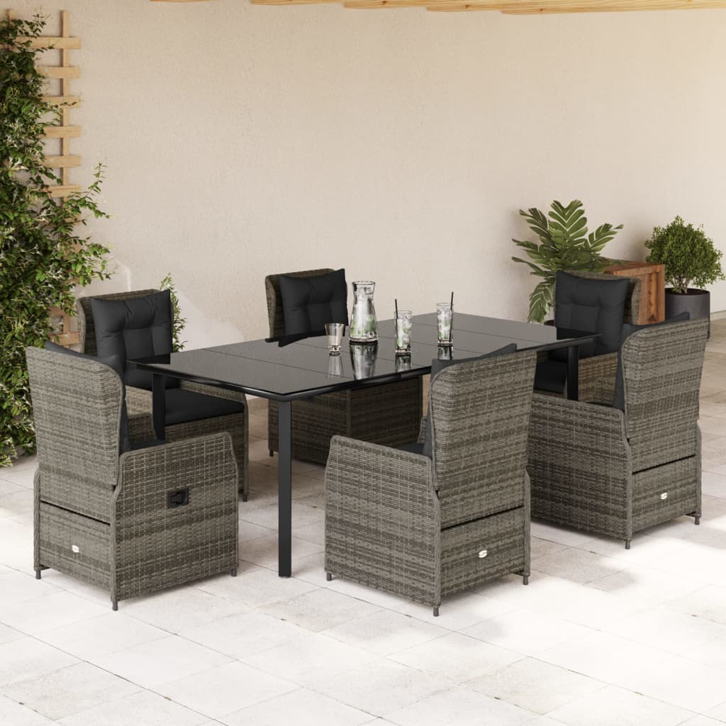 Set Mobilier De Grădină Cu Perne, 9 Piese, , Poliratan