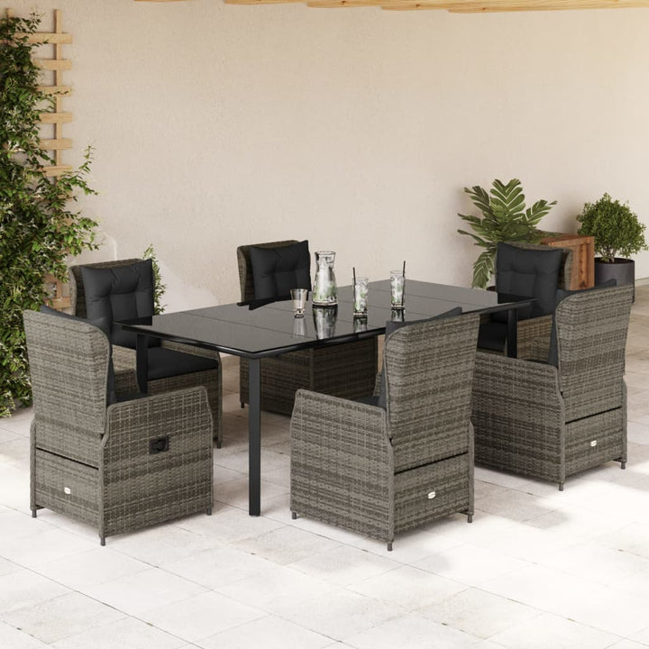 Set Mobilier De Grădină Cu Perne, 9 Piese, , Poliratan