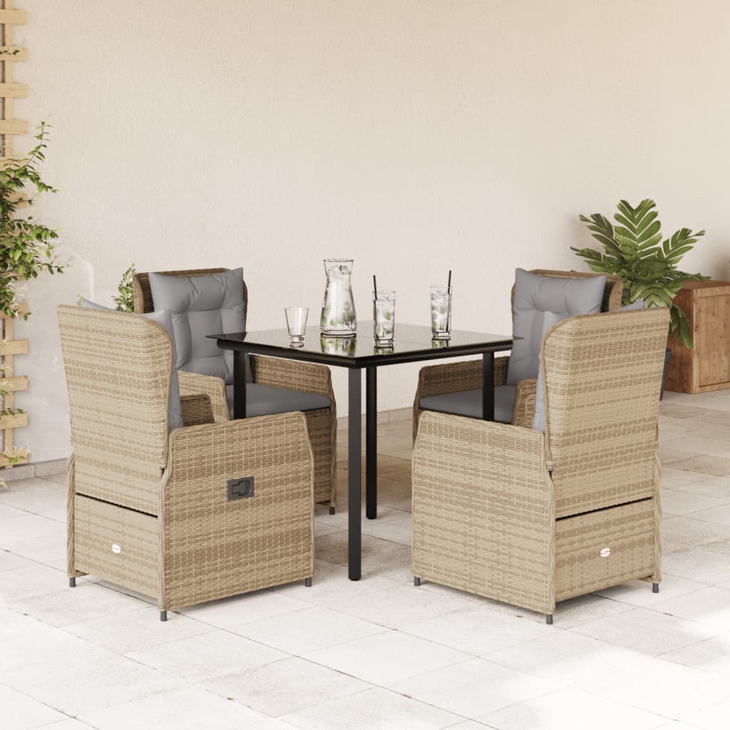 Set Mobilier De Grădină Cu Perne, 9 Piese, , Poliratan