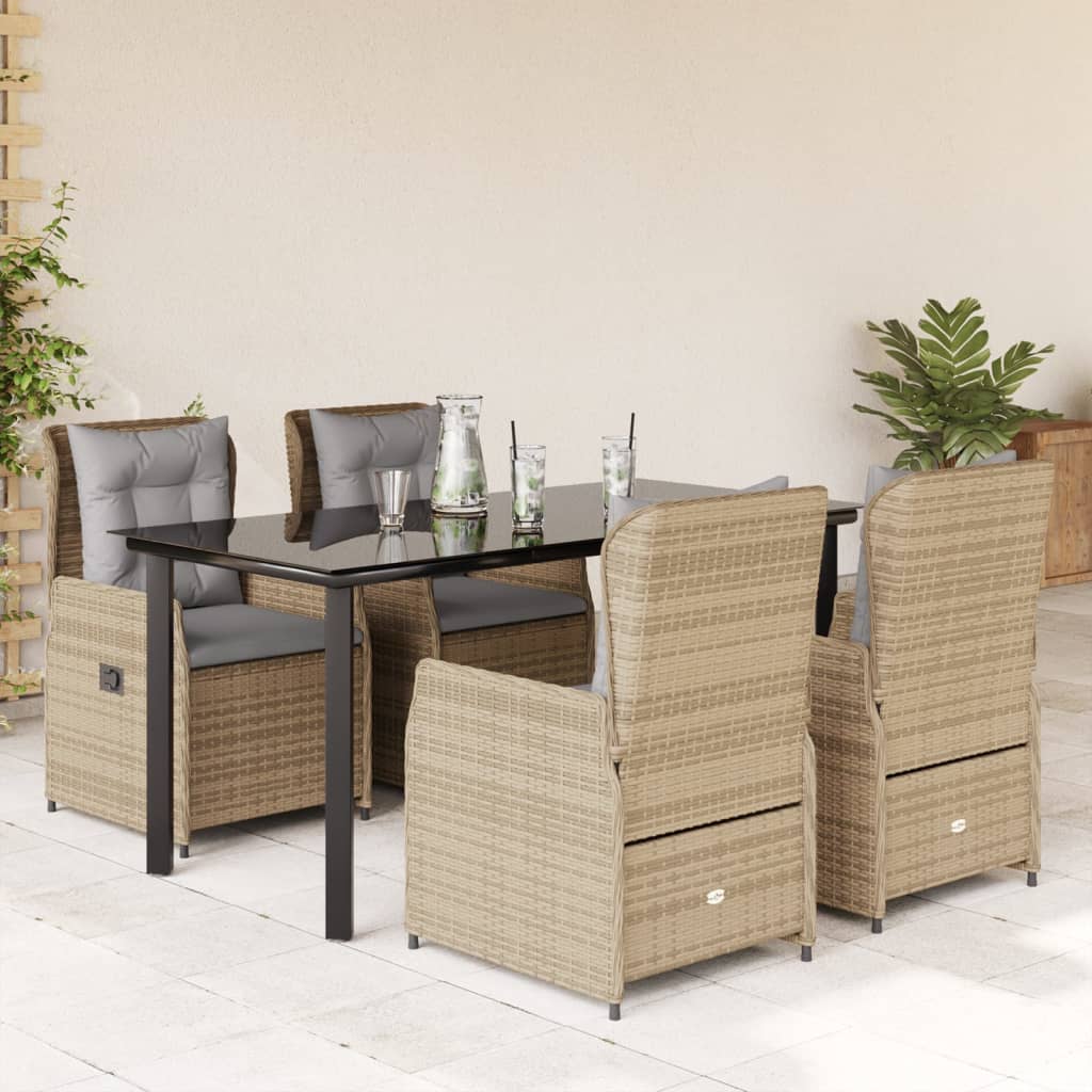 Set Mobilier De Grădină Cu Perne, 9 Piese, , Poliratan