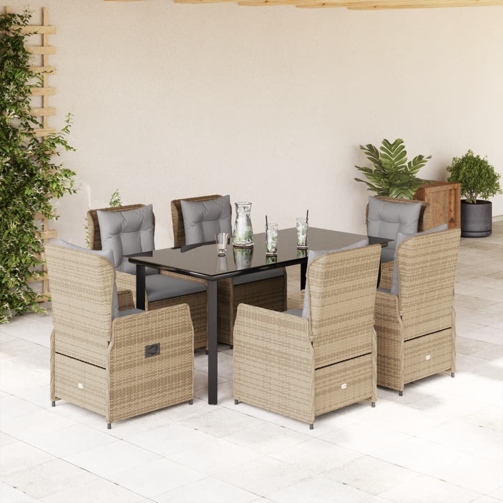 Set Mobilier De Grădină Cu Perne, 9 Piese, , Poliratan
