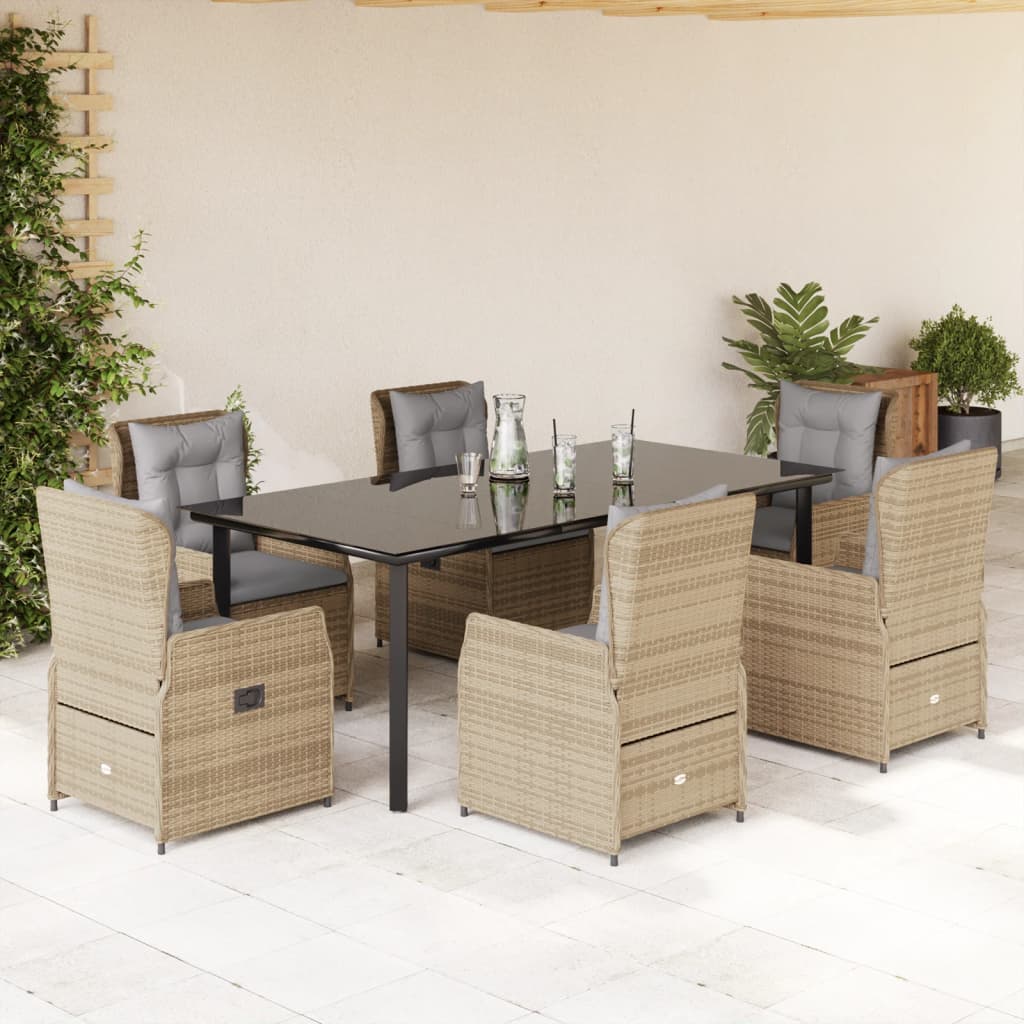 Set Mobilier De Grădină Cu Perne, 9 Piese, , Poliratan