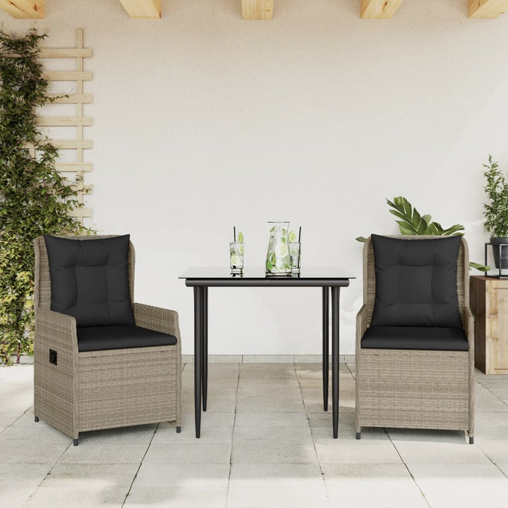 Set Mobilier De Grădină Cu Perne, 3 Piese, , Poliratan