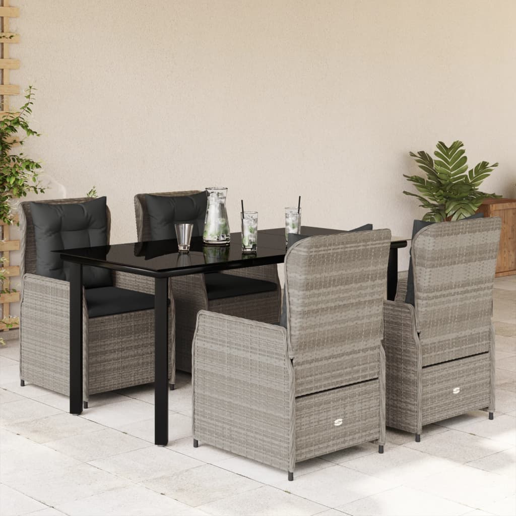 Set Mobilier De Grădină Cu Perne, 9 Piese, , Poliratan