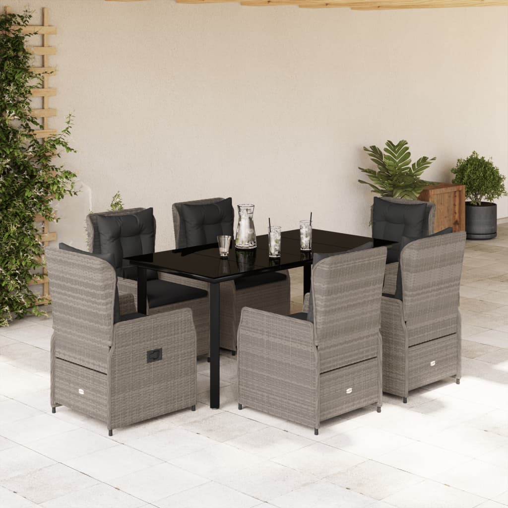 Set Mobilier De Grădină Cu Perne, 9 Piese, , Poliratan