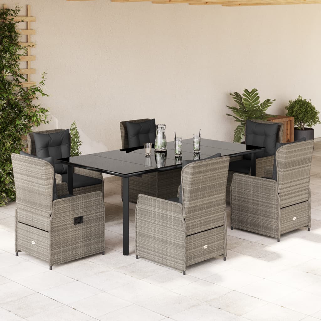 Set Mobilier De Grădină Cu Perne, 9 Piese, , Poliratan