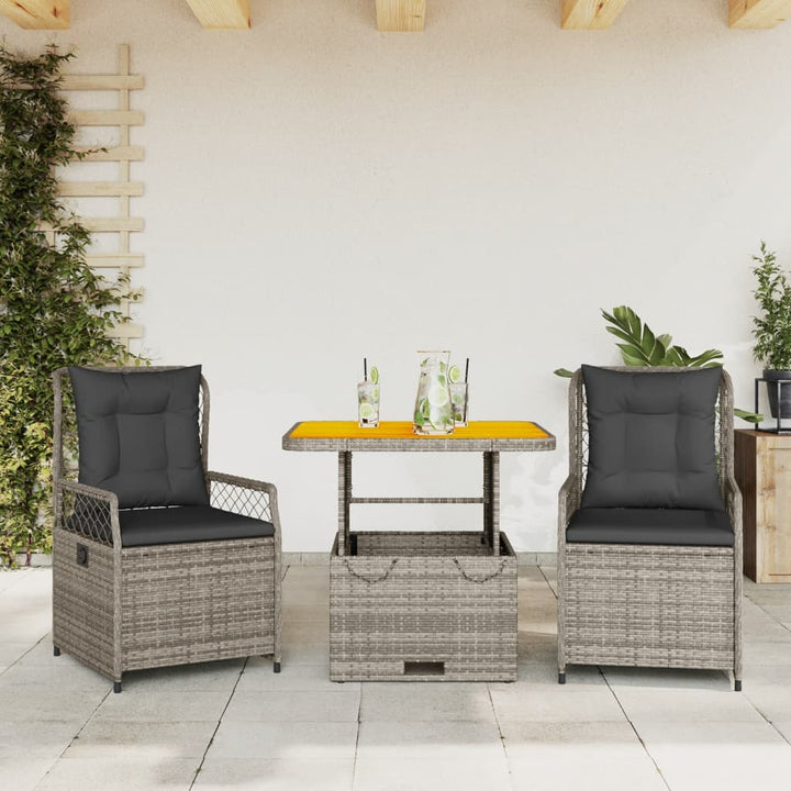 Set Mobilier De Grădină Cu Perne, 3 Piese, Bej, Poliratan
