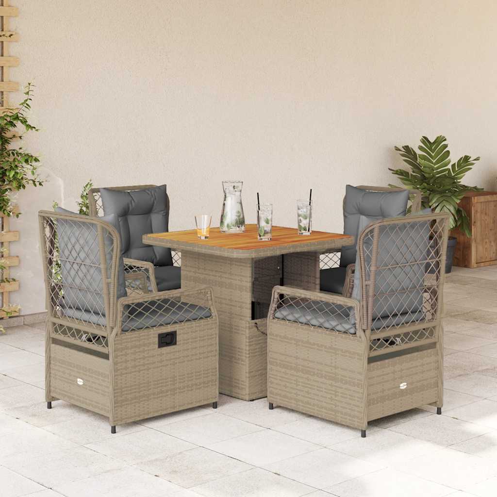 Set Mobilier De Grădină Cu Perne, 3 Piese, Bej, Poliratan