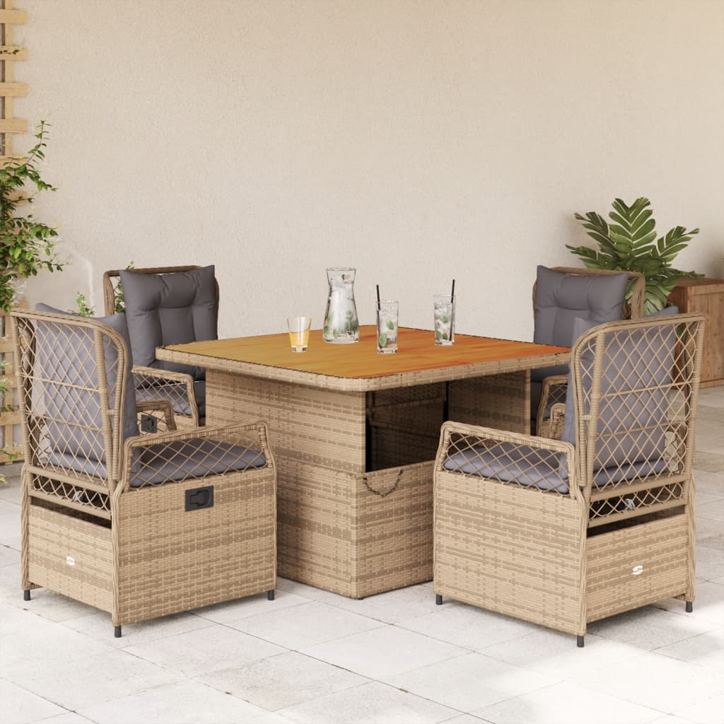 Set Mobilier De Grădină Cu Perne, 3 Piese, Bej, Poliratan