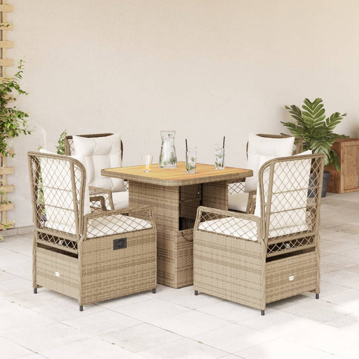 Set Mobilier De Grădină Cu Perne, 3 Piese, Bej, Poliratan