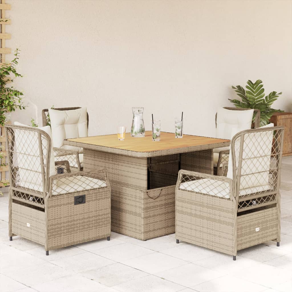 Set Mobilier De Grădină Cu Perne, 3 Piese, Bej, Poliratan