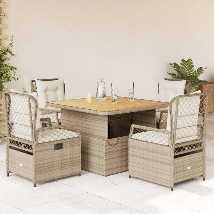 Set Mobilier De Grădină Cu Perne, 3 Piese, Bej, Poliratan