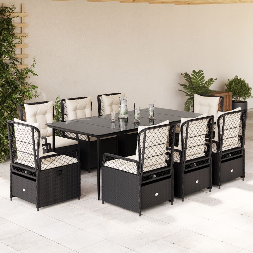Set Mobilier De Grădină Cu Perne, 3 Piese, , Poliratan