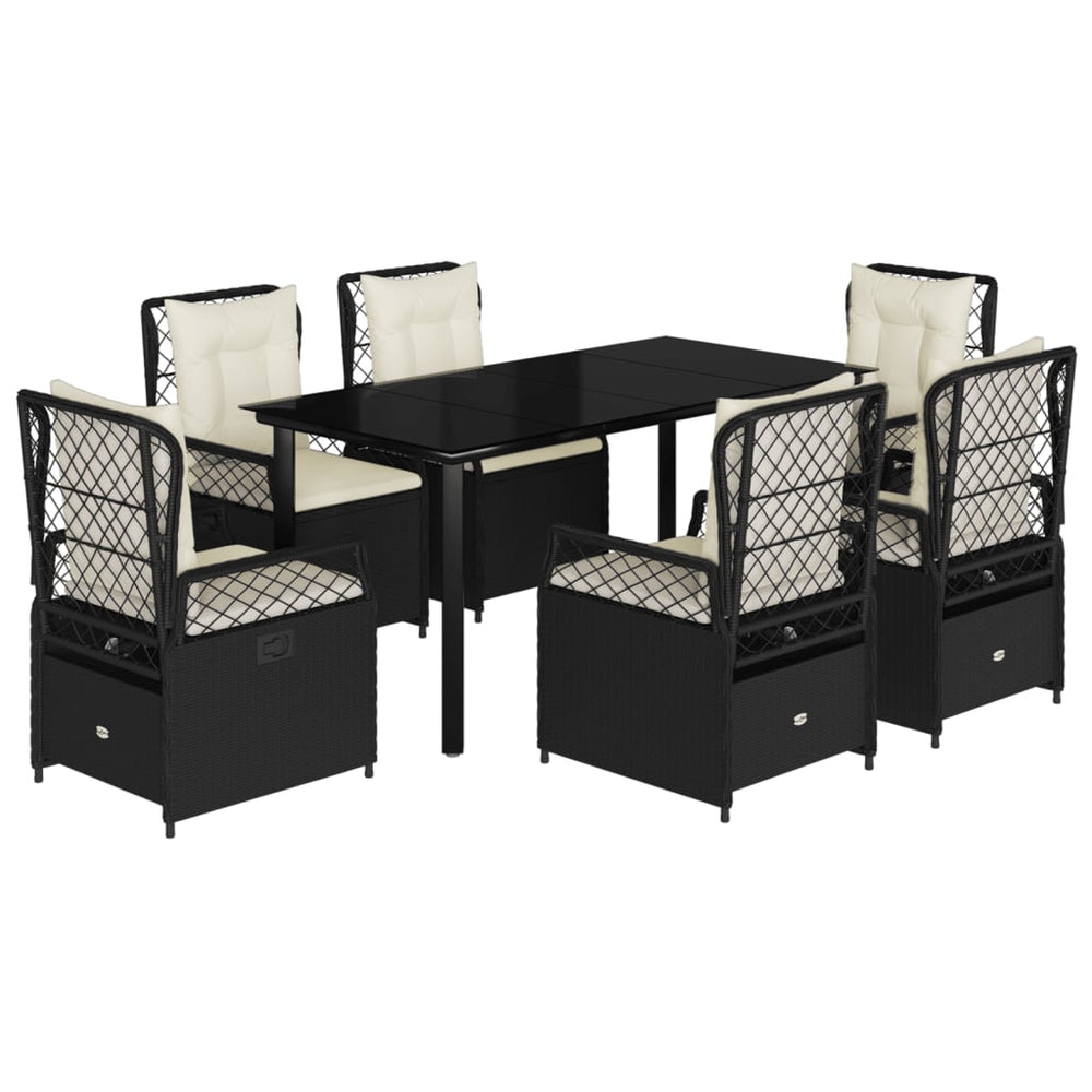 Set Mobilier De Grădină Cu Perne, 7 Piese, , Poliratan