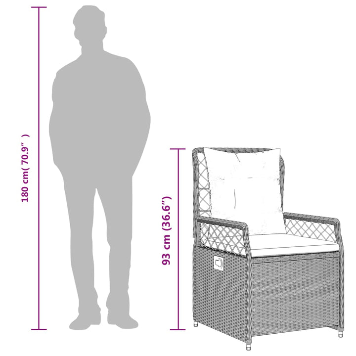 Set Mobilier De Grădină Cu Perne, 7 Piese, , Poliratan
