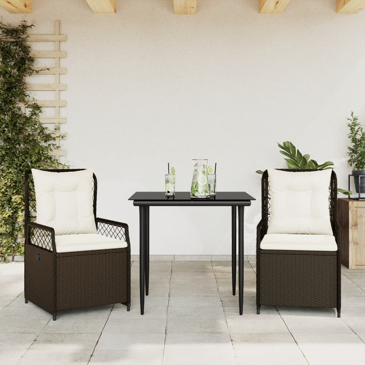 Set Mobilier De Grădină Cu Perne, 3 Piese, , Poliratan