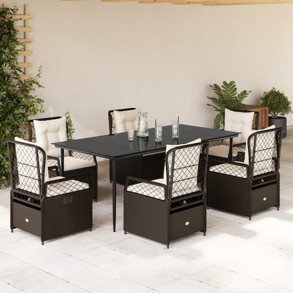 Set Mobilier De Grădină Cu Perne, 3 Piese, , Poliratan