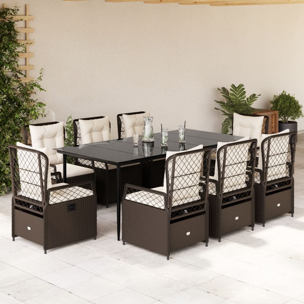 Set Mobilier De Grădină Cu Perne, 3 Piese, , Poliratan