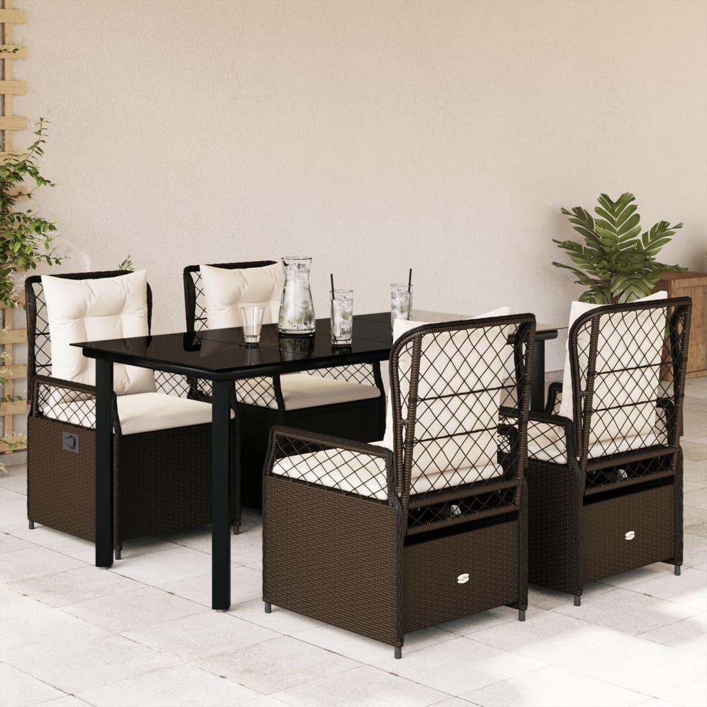 Set Mobilier De Grădină Cu Perne, 7 Piese, , Poliratan