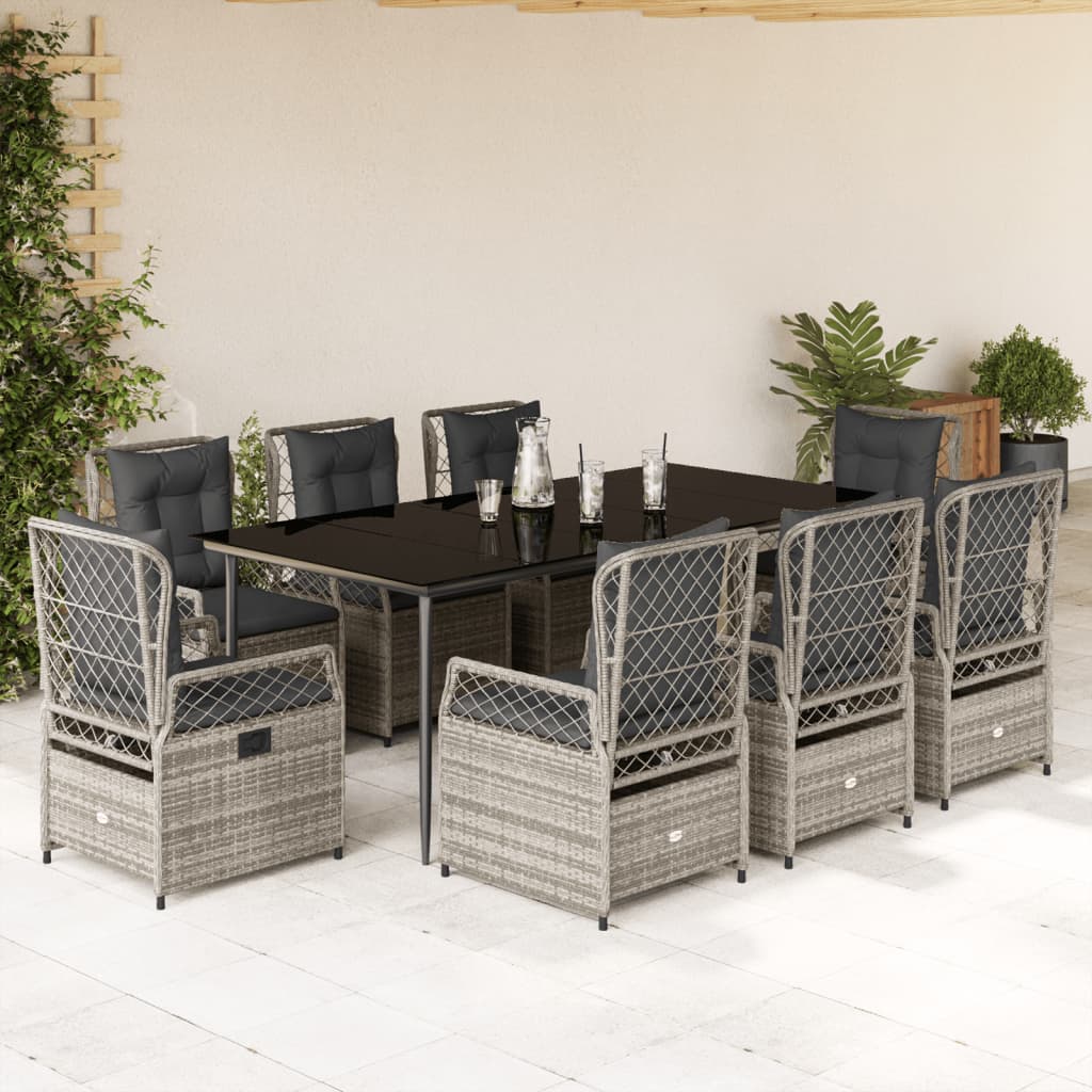 Set Mobilier De Grădină Cu Perne, 3 Piese, , Poliratan