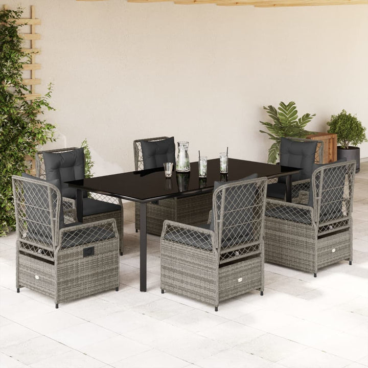 Set Mobilier De Grădină Cu Perne, 7 Piese, , Poliratan