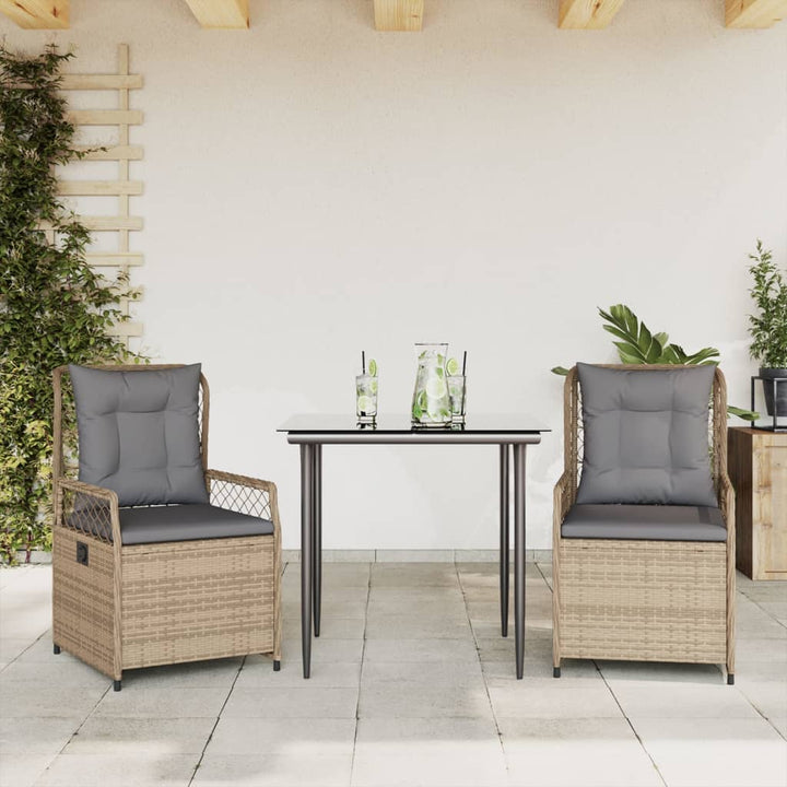 Set Mobilier De Grădină Cu Perne, 3 Piese, , Poliratan
