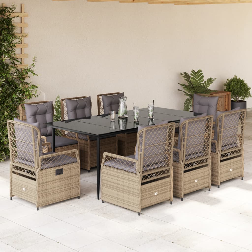 Set Mobilier De Grădină Cu Perne, 3 Piese, , Poliratan