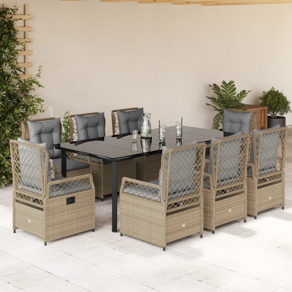 Set Mobilier De Grădină Cu Perne, 7 Piese, , Poliratan