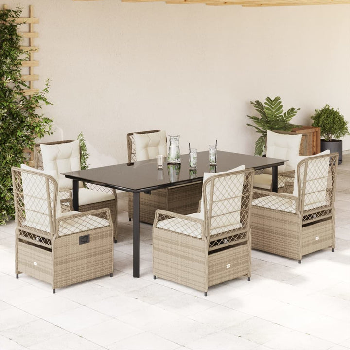 Set Mobilier De Grădină Cu Perne, 7 Piese, , Poliratan