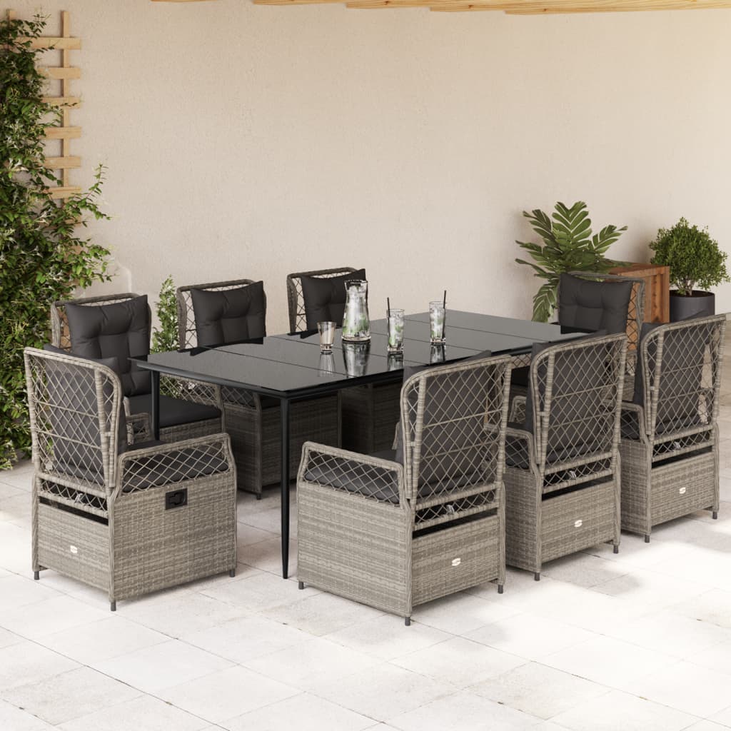 Set Mobilier De Grădină Cu Perne, 3 Piese, , Poliratan