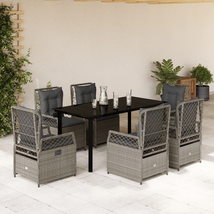 Set Mobilier De Grădină Cu Perne, 7 Piese, , Poliratan