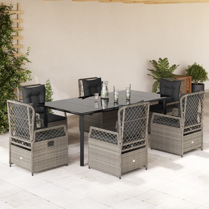 Set Mobilier De Grădină Cu Perne, 7 Piese, , Poliratan