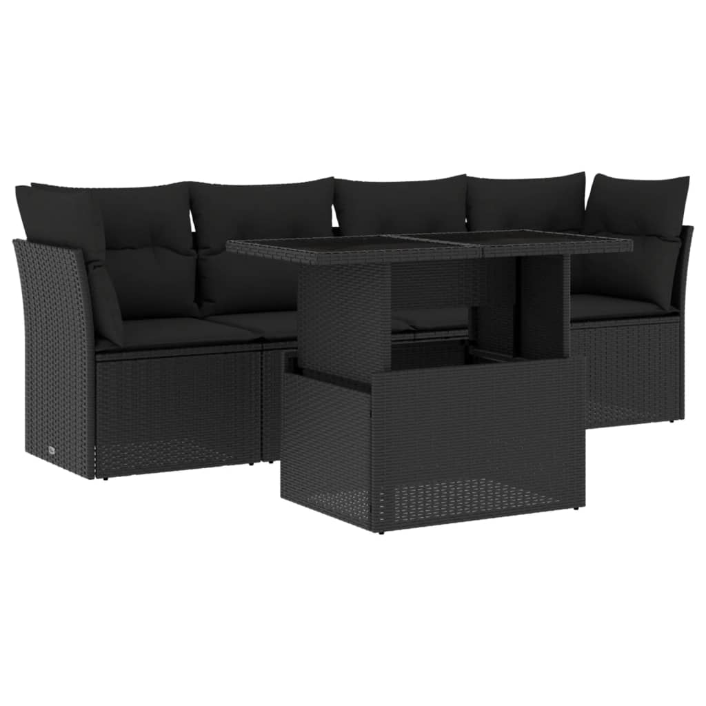 Set Mobilier De Grădină Cu Perne, 5 Piese, , Poliratan