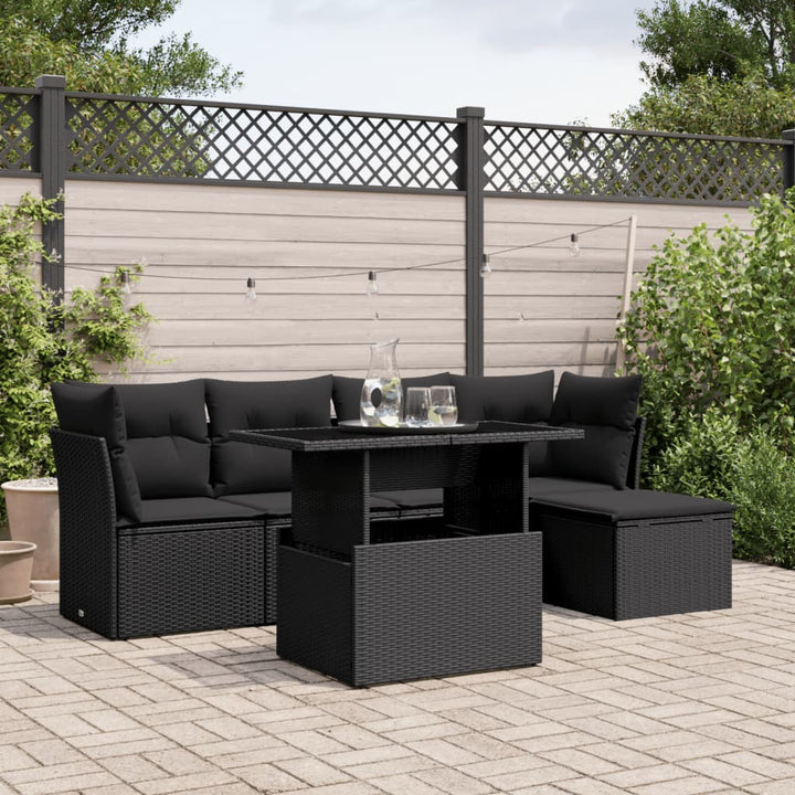 Set Mobilier Grădină Cu Perne, 6 Piese, , Poliratan